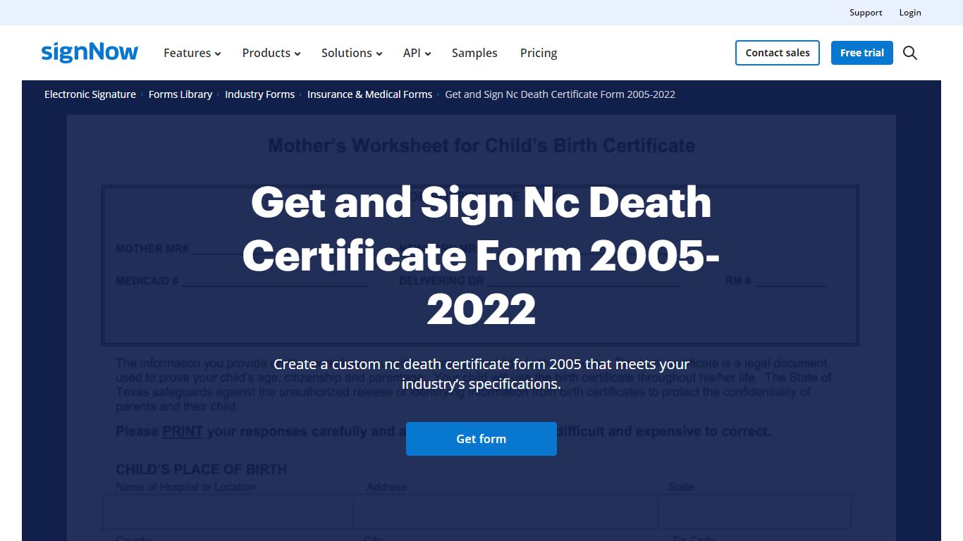 Nc Death Certificate Form - Fill Out and Sign Printable PDF Template ...