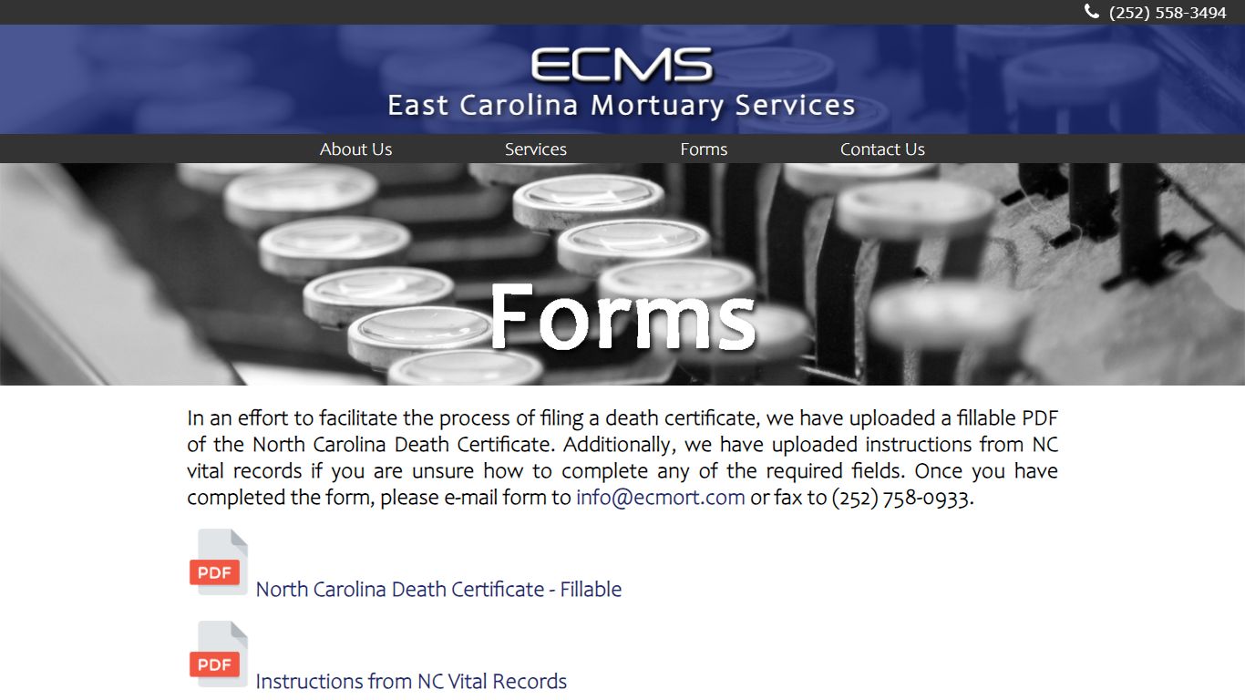NC Death Certificate - ECMS